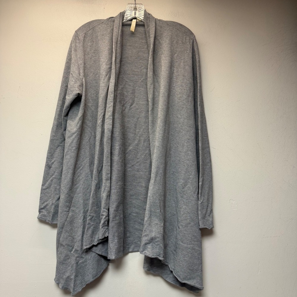 Pure Jill Cardigan Womens Medium Grey Excellent Pima Cotton Modal Open Front